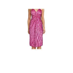 NWT Delfi Collective Marilyn Dress in Magenta Dark Pink Velvet Size Small